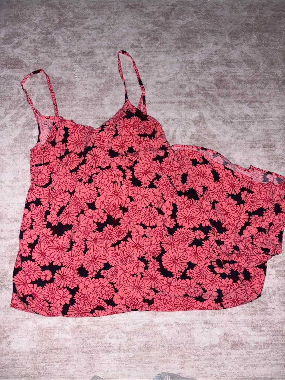 Floral Spaghetti Strap maternity dress- Pink/Blue size Large